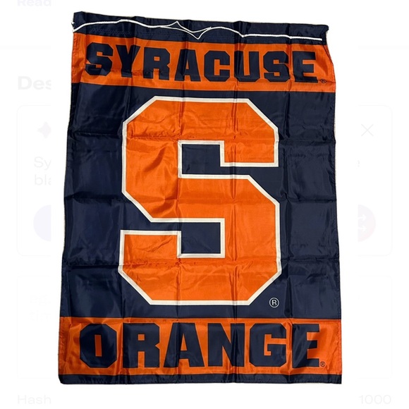 New In Bag Syracuse University Flag Banner Indoor Outdoor 36” X 47” Go Cuse - Picture 1 of 3